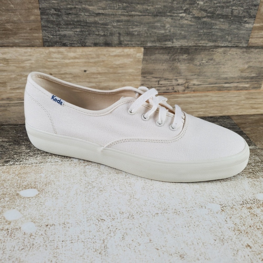 Keds Champion Mens Shoes Sz 8.5 Running White Canvas Lace Up Round Toe Sneakers
